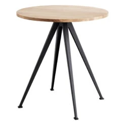 HAY Pyramid Café Table 21, 70 Cm, Black - Matt Lacquered Oak