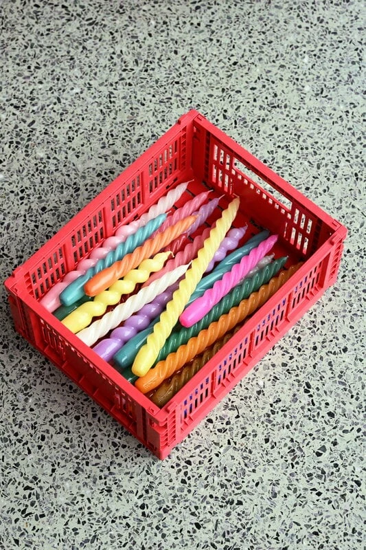 HAY Long Twist Candles, Set Of 6, Green Aqua - Warm Yellow - D.pink 4 HAY Long Twist Candles, Set Of 6, Green Aqua - Warm Yellow - D.pink - Image 2