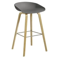 HAY About A Stool AAS32, 75 Cm, Lacquered Oak - Grey