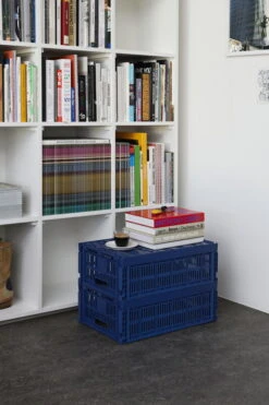 HAY Colour Crate, L, Recycled Plastic, Dark Blue -Finnishdesignshop HAY Colour Crate L dark blue