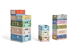 HAY Colour Crate Mix, S, Recycled Plastic, Olive - Powder -Finnishdesignshop HAY Colour Crate Mix Family 03 1