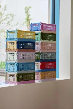 HAY Colour Crate Mix, S, Recycled Plastic, Dusty Yellow -Finnishdesignshop HAY Colour Crate Mix family 4