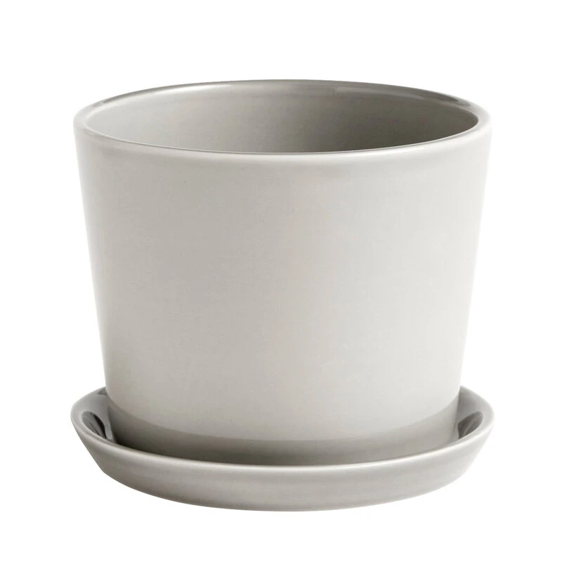 HAY Botanical Family Pot And Saucer, M, Light Grey 3 HAY Botanical Family Pot And Saucer, M, Light Grey