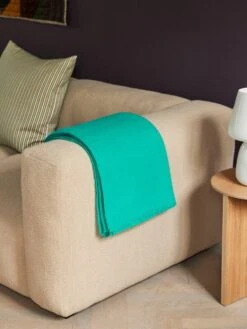 HAY Mono Blanket, 130 X 180 Cm, Aqua Green -Finnishdesignshop Mags Soft 2 seater comb 1 Flamiber Sand J7 Ribbon Cushion yellow Mono Blanket aqua green
