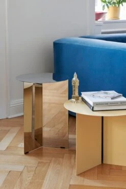 HAY Slit Table, 35 Cm, High, Brass -Finnishdesignshop Mags Soft Lola blue Slit Table High Mirror Slit Table Light yellow