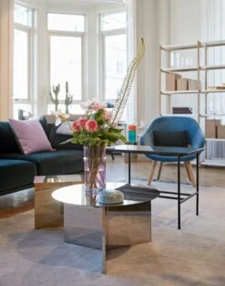 HAY Rebar Side Table, 75 X 44 Cm, Black - Black Marble -Finnishdesignshop Moroccan Vase L pink Slit Table Mirror Lens box Raw Rug