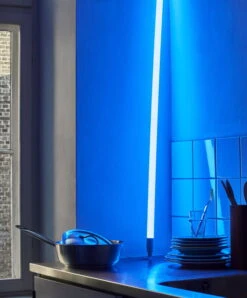 HAY Neon Tube LED Slim, 120 Cm, Blue -Finnishdesignshop Neon Tube LED ice blue