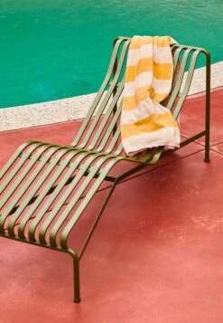 HAY Frotté Stripe Bath Sheet, Warm Yellow -Finnishdesignshop Palissade Chaise Longue olive Frotte Stripe Bath Sheet warm yellow