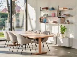 HAY Factor Linear Pendant, Directional 1500, Aluminium -Finnishdesignshop Pier System 133 PS white powder coated steel clear anodised profiles Passerelle Table wb lacquer oak ink black crossbar Factor Linear aluminium