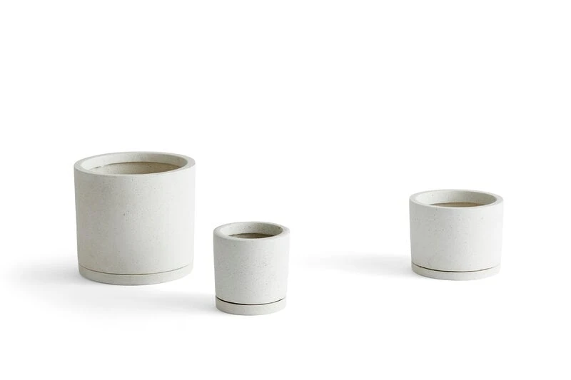 HAY Plant Pot With Saucer, L, White 4 HAY Plant Pot With Saucer, L, White - Image 2