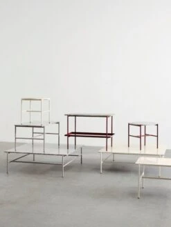 HAY Rebar Side Table, 75 X 44 Cm, Barn Red - Grey Marble -Finnishdesignshop Rebar Coffee Table family 01 4