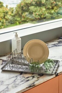 HAY Shortwave Dish Rack -Finnishdesignshop Shortwave Dish Rack Rainbow Deep Plate sand Tint Glass green Hand Wash