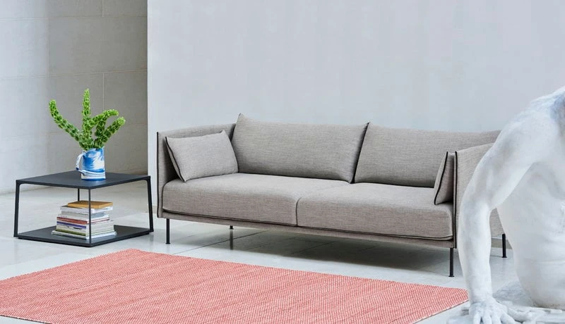 HAY Silhouette Sofa 3-seater, Ruskin 33/Sense Black - Black Steel 5 HAY Silhouette Sofa 3-seater, Ruskin 33/Sense Black - Black Steel - Image 3