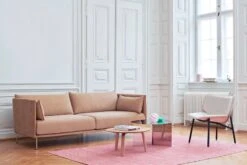 HAY Silhouette Sofa 3-seater, Linara 142/Sense Cognac - Chrome -Finnishdesignshop Silhouette Sofa Linara 142 Dapper Lounge Hallingdal 220 Bella Coffee Table Oiled oak