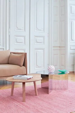 HAY Silhouette Sofa 3-seater, Linara 142/Sense Cognac - Oiled Oak -Finnishdesignshop Silhouette Sofa Linara 142 Slit Table Mirror Bella Coffee Table Oiled Oak