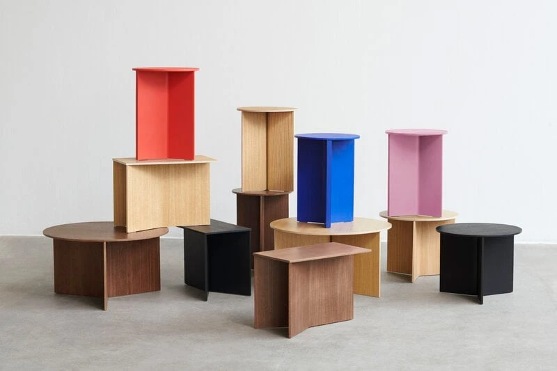 HAY Slit Wood Table, 35 Cm, High, Lacquered Oak 5 HAY Slit Wood Table, 35 Cm, High, Lacquered Oak - Image 3