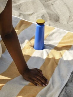 HAY Frotté Stripe Bath Sheet, Warm Yellow -Finnishdesignshop Sowden Bottle blue Frotte Stripe warm yellow