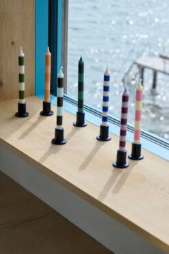 HAY Stripe Candle, 4 Pcs, Crisp -Finnishdesignshop Stripe Candle family