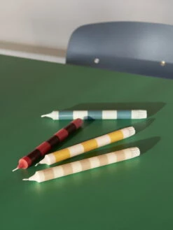 HAY Stripe Candle, Yellow - White -Finnishdesignshop Stripe Candle