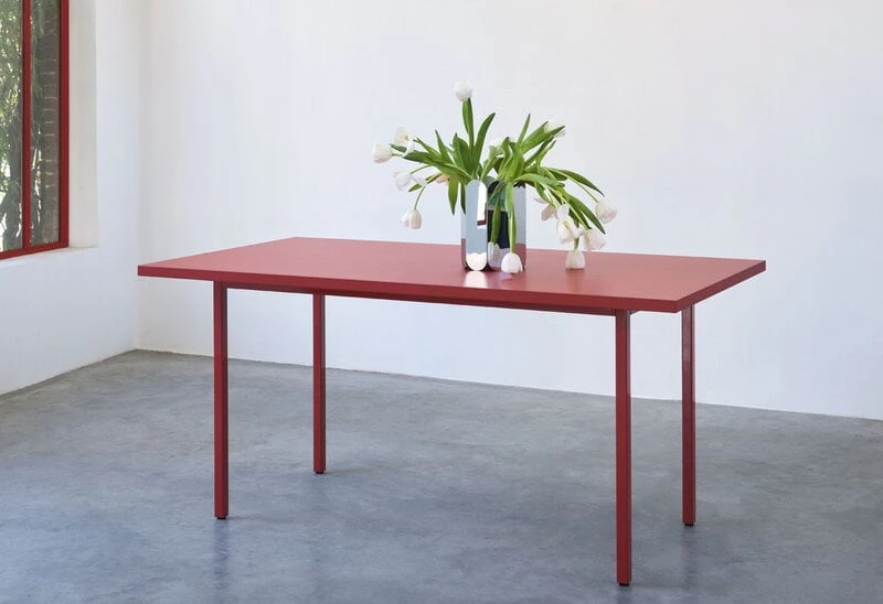 HAY Two-Colour Table 160 X 82 Cm, Maroon Red - Red 4 HAY Two-Colour Table 160 X 82 Cm, Maroon Red - Red - Image 2