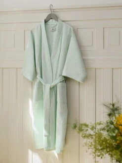HAY Waffle Bathrobe, One Size, Fresh Mint -Finnishdesignshop Waffle Bathrobe fresh mint