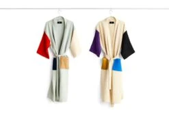 HAY Waffle Bathrobe, One Size, Cream Multi -Finnishdesignshop Waffle Bathrobe multi family 1