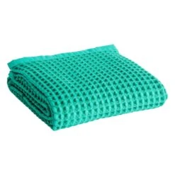 HAY Waffle Bath Towel, Emerald Green