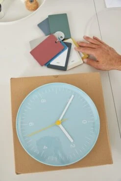 HAY Wall Clock, Blue -Finnishdesignshop Wall Clock light blue Studio Visit 02